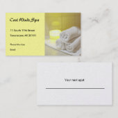 タオルおよび蝋燭が付いているスパの写真 予約カード (正面/裏面)