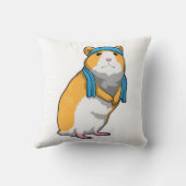 タオルでフィットネスするハムスター クッション (裏面)