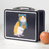 タオルでフィットネスするハムスター メタルランチボックス (インサイチュ)