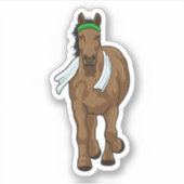 タオルでランナーとして馬 シール (正面)