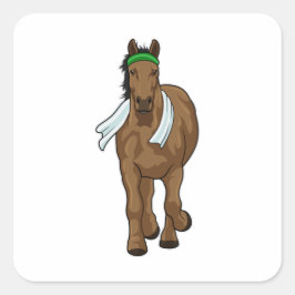 タオルでランナーとして馬 スクエアシール