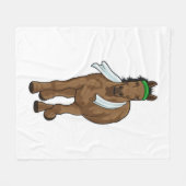 タオルでランナーとして馬 フリースブランケット (正面(横))