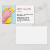 タオルで拭く作業者 名刺 (正面/裏面)