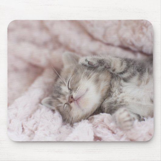 タオルで眠る子猫 マウスパッド (正面)