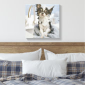 タオルに包まれた入ったチワワの子犬 キャンバスプリント (インサイチュ (寝室))