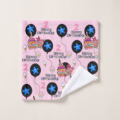 タオルのセット#2ndお誕生日ピンク バスタオルセット (ウォッシュタオル)