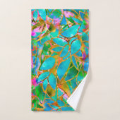 タオルの一定の花柄の抽象芸術のステンドグラス バスタオルセット (ハンドタオル)