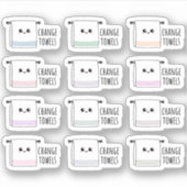 タオルの洗濯クリーニングの注意 シール (正面)