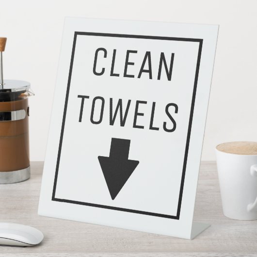タオルの清掃 台座サイン (インサイチュ)