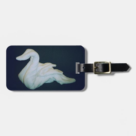 タオルの白鳥のカスタムID ラゲッジタグ (正面横)