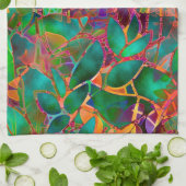 タオルの花柄の抽象芸術のステンドグラス キッチンタオル (折り畳み)