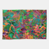 タオルの花柄の抽象芸術のステンドグラス キッチンタオル (横)