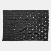 タオルの黒いSparkleyの宝石 キッチンタオル (横)