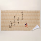 タオルは人生の方がビーチだ ビーチタオル (正面)