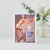 タオルをピン留めする ポストカード (スタンド正面)