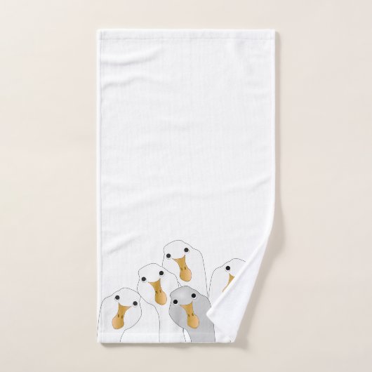 タオルを手渡すガチョウ ハンドタオル (ハンドタオル)