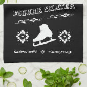 タオルを拭くフィギュアスケートの刃 キッチンタオル (折り畳み)