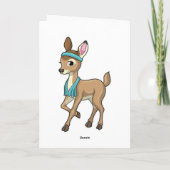 タオルを持ったフィットネスの鹿 カード (裏面)