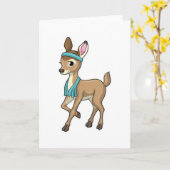 タオルを持ったフィットネスの鹿 カード (黄色い花)