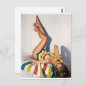 タオルストライプのピン留め ポストカード (正面/裏面)