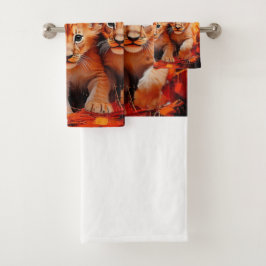 タオルセット – Five Lion Cubs Artwork