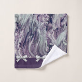 タオルバスセットラベンダーとパーソナライズされたボウズ バスタオルセット (ウォッシュタオル)