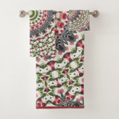 タオルマンダララウンドパターン万華鏡のように千変万化するパターンレトロ バスタオルセット (インサイチュ)