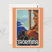 タオルミナイタリアヴィンテージ旅行ヨーロッパ ポストカード (正面/裏面)