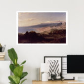 タオルミーナと山エトナ， c.1840 (キャンバス上の油) ポスター (ホームオフィス)