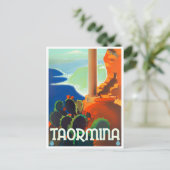タオルミーナイタリアのヴィンテージ旅行 ポストカード (スタンド正面)