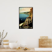 タオルミーナイタリアヴィンテージイタリア旅行 ポスター (キッチン)
