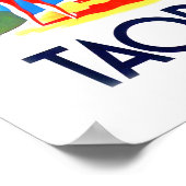 タオルミーナシチリア島イタリアのヴィンテージ旅行 ポスター (角)