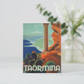 タオルミーナシチリアItaly VintageTravelポスター ポストカード (スタンド正面)