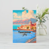 タオルミーナ イタリア 旅行 はがき, タオルミーナ 旅行 アート シーズンカード (スタンド正面)