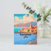 タオルミーナ イタリア 旅行 はがき, タオルミーナ 旅行 アート ポストカード (スタンド正面)