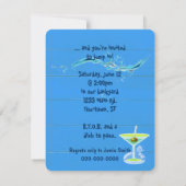 タオル付きのフリップフロッププールパーティー 招待状 (裏面)