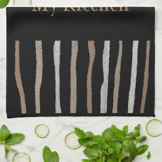 タオル家ベージュ私の台所かタンまたは黒または白 キッチンタオル (折り畳み)