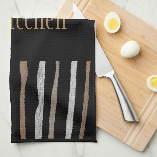 タオル家ベージュ私の台所かタンまたは黒または白 キッチンタオル (四つ折り)