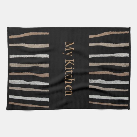 タオル家ベージュ私の台所かタンまたは黒または白 キッチンタオル (横)