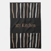 タオル家ベージュ私の台所かタンまたは黒または白 キッチンタオル (縦)