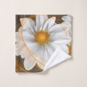 タオル花白オレンジ バスタオルセット (ウォッシュタオル)