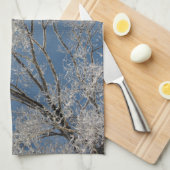 タオル雪をかぶった枝 キッチンタオル (四つ折り)