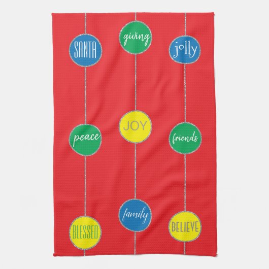 タオル「クリスマスメッセージ」 キッチンタオル (縦)
