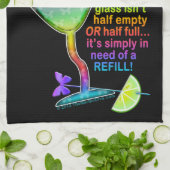 タオル-半分入ったガラス キッチンタオル (折り畳み)