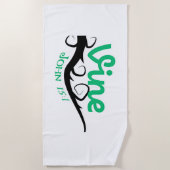 タオル.真のつる植物系列。一 ビーチタオル (正面)