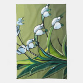 タオル：素敵なリリー：春の繊細なダンス キッチンタオル (縦)