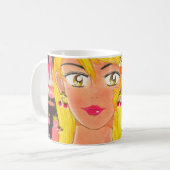 タオル、|菓子をコーヒー・マグの愛する女の子 コーヒーマグカップ (正面左)