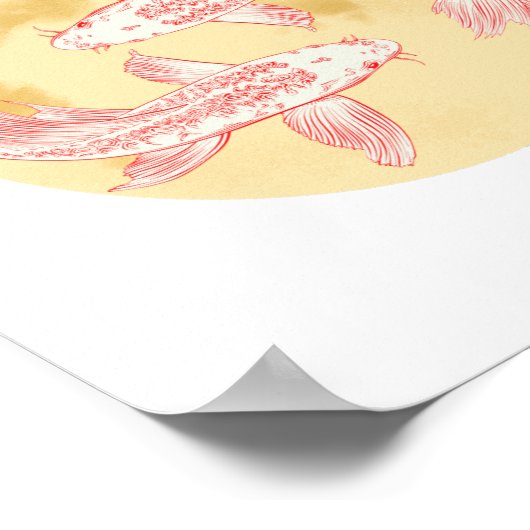 タオ風水コイ – ゴールデンアース – 京都,日本 ポスター (角)