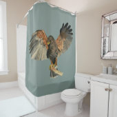 タカのフラッピングによっては水彩画の絵画が飛びます シャワーカーテン (インサイチュ)