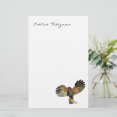 タカのフラッピングによっては水彩画の絵画が飛びます 便箋 (スタンド正面)